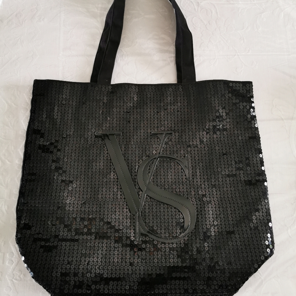 Victoria's Secret Black Sequence Tote Bag